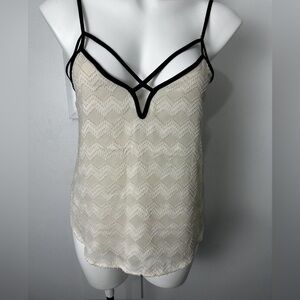 ASTR Ivory Spaghetti Strap Camisole Cropped Top Size M